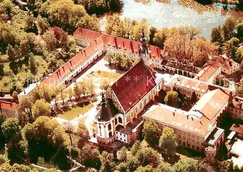 AK / Ansichtskarte Neuzelle Ehem Klosteranlage mit Stiftskirche Fliegeraufnahme Neuzelle