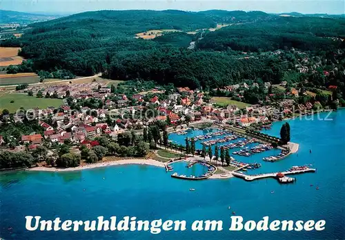 AK / Ansichtskarte Unteruhldingen_Bodensee Fliegeraufnahme Yachthafen 