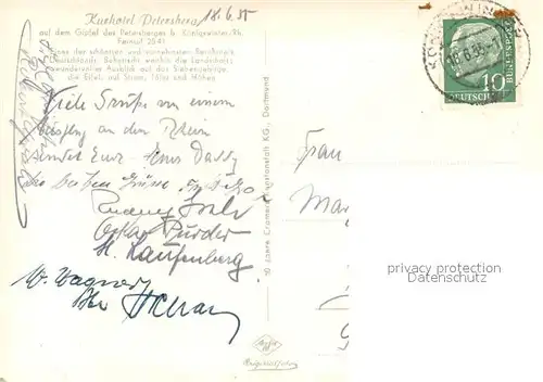 AK / Ansichtskarte Koenigswinter Kurhotel Petersberg Fliegeraufnahme Koenigswinter