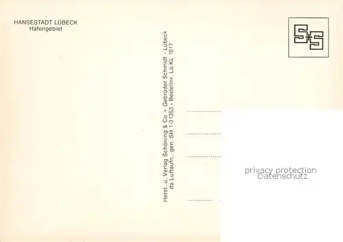 AK / Ansichtskarte Luebeck Hafengebiet Fliegeraufnahme Luebeck