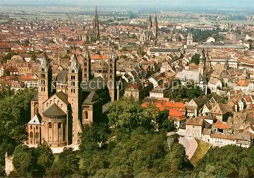 AK / Ansichtskarte Speyer_Rhein Kaiserdom mit Stadt von Osten Fliegeraufnahme Speyer Rhein