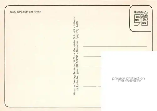 AK / Ansichtskarte Speyer_Rhein Fliegeraufnahme mit Dom  Speyer Rhein