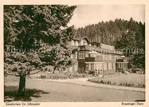 AK / Ansichtskarte Braunlage Sanatorium Dr Schroeder Braunlage