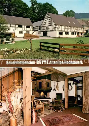 AK / Ansichtskarte Altenilpe Bauernhofpension Bette Kaminzimmer Altenilpe