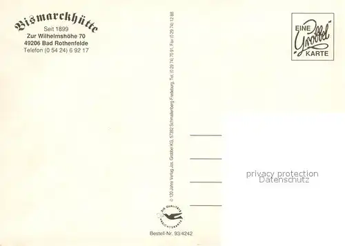 AK / Ansichtskarte Bad_Rothenfelde Bismarckhuette Gartenterrasse Pferdekutsche Bad_Rothenfelde