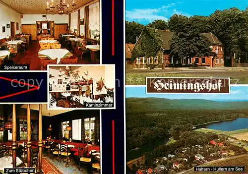 AK / Ansichtskarte Hullern Heimingshof Speiseraum Kaminzimmer Zum Stuebchen Hullern