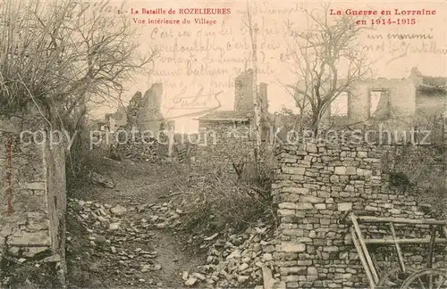 AK / Ansichtskarte Rozelieures Vue interieure du village apres la bataille Ruines Grande Guerre Truemmer 1. Weltkrieg Rozelieures