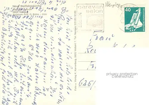 AK / Ansichtskarte Neviges_Velbert Neue Wallfahrtskirche mit Pilgerzentrum Fliegeraufnahme Neviges Velbert