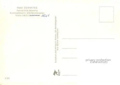 AK / Ansichtskarte Berchtesgaden Hotel Demming Berchtesgaden