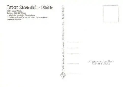 AK / Ansichtskarte Irsee Irseer Klosterbraeu Stueble Irsee