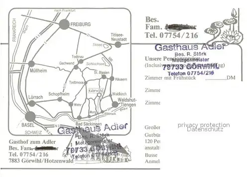 AK / Ansichtskarte Goerwihl Gasthof zum Adler Panorama Gaststube Garten Trachtengruppe Goerwihl