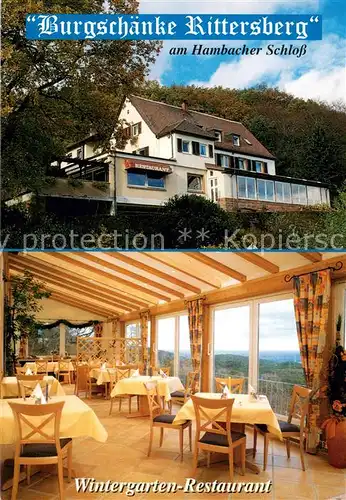 AK / Ansichtskarte Hambach_Neustadt Burgschaenke Rittersberg Wintergarten Restaurant Hambach_Neustadt