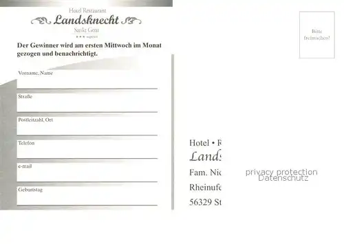 AK / Ansichtskarte St_Goar Hotel Restaurant Landsknecht Teilansichten St_Goar