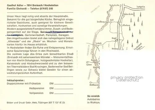 AK / Ansichtskarte Hochstetten_Breisach_Rhein Gasthof Adler Gaststube Bar Breisacher Muenster Hochstetten_Breisach