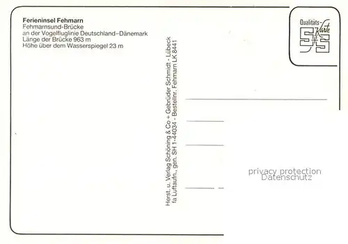 AK / Ansichtskarte Fehmarnsundbruecke Fliegeraufnahme 