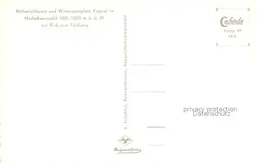 AK / Ansichtskarte Kappel_Lenzkirch Fliegeraufnahme mit Feldberg Kappel_Lenzkirch