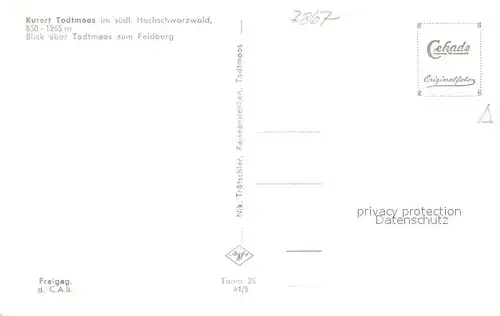 AK / Ansichtskarte Todtmoos Fliegeraufnahme mit Feldberg Schwarzenbach Glashuetten Todtmoos