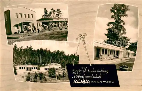 AK / Ansichtskarte Klink_Waren FDGB Urlaubersiedlung Voelkerfreundschaft  Klink Waren