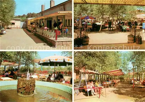 AK / Ansichtskarte Jeggeleben Ausflugsgaststaette Feine Sache Terrasse Brunnen Spielplatz Jeggeleben