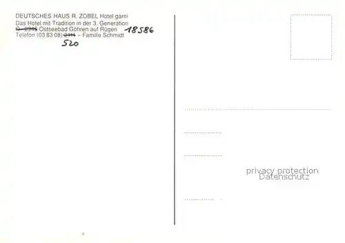 AK / Ansichtskarte Goehren_Ruegen Deutsches Haus R. Zobel Hotel garni Goehren Ruegen