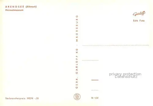 AK / Ansichtskarte Arendsee_Altmark Heimatmuseum Arendsee Altmark
