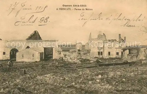 AK / Ansichtskarte Fort Mahon Plage Ferme de Mahon detruite Ruines Grande Guerre Truemmer 1. Weltkrieg Fort Mahon Plage