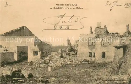 AK / Ansichtskarte Fort Mahon Plage Ferme de Mahon detruite Ruines Grande Guerre Truemmer 1. Weltkrieg Fort Mahon Plage