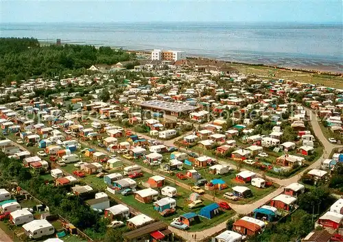 AK / Ansichtskarte Sahlenburg Zeltplaetze am Wernerwald Nordseeheilbad Fliegeraufnahme Sahlenburg