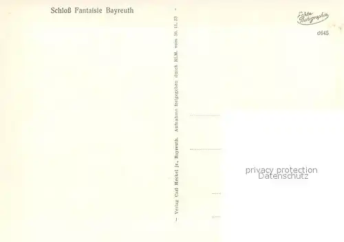 AK / Ansichtskarte Bayreuth Schloss Fantaisie Fliegeraufnahme Bayreuth