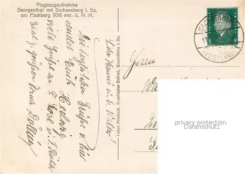 AK / Ansichtskarte Georgenthal_Klingenthal am Aschberg Fliegeraufnahme Georgenthal Klingenthal