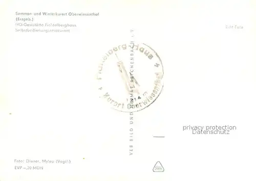 AK / Ansichtskarte Oberwiesenthal_Erzgebirge HOG Fichtelberghaus Selbstbedienungsrestaurant Oberwiesenthal Erzgebirge