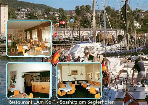 AK / Ansichtskarte Sassnitz_Ostseebad_Ruegen Restaurant am Kai  Gastraeume Seglerhafen Sassnitz_Ostseebad_Ruegen
