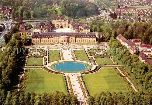 AK / Ansichtskarte Ludwigsburg_Wuerttemberg Residenzschloss und Bluehendes Barock Fliegeraufnahme Ludwigsburg Wuerttemberg