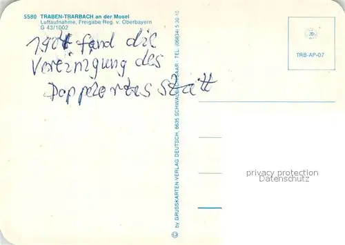 AK / Ansichtskarte Traben Trarbach Fliegeraufnahme Traben Trarbach