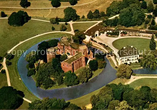 AK / Ansichtskarte Linn_Krefeld Wasserburg Landschaftsmuseum Fliegeraufnahme Linn Krefeld