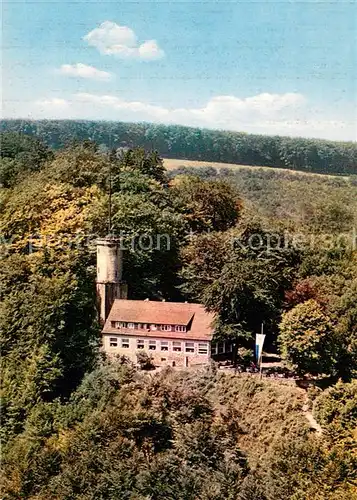 AK / Ansichtskarte Bad_Driburg Iburgplateau mit der Sachsenklause Fliegeraufnahme Bad_Driburg