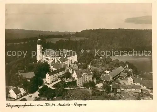 AK / Ansichtskarte Andechs Kloster Andechs Fliegeraufnahme Andechs