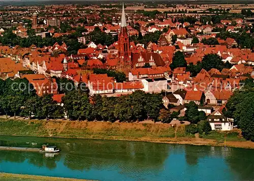 AK / Ansichtskarte Nienburg_Weser Fliegeraufnahme Nienburg Weser