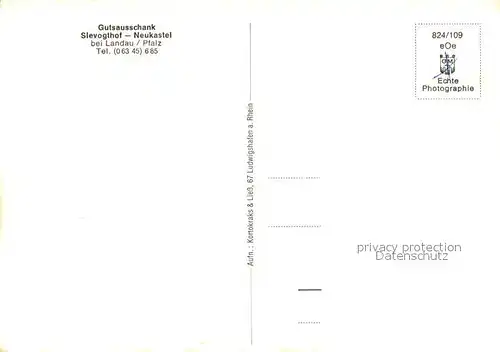AK / Ansichtskarte Landau_Pfalz Neukastel Gutsausschank Slevogthoft Landau Pfalz