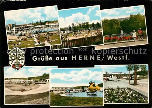AK / Ansichtskarte Herne_Westfalen Freibad Parkanlage Herne_Westfalen