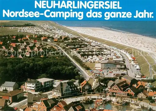 AK / Ansichtskarte Neuharlingersiel Fliegeraufnahme mit Campingplatz Neuharlingersiel