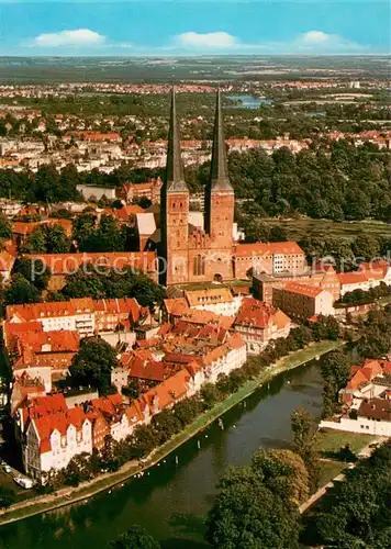 AK / Ansichtskarte Luebeck Fliegeraufnahme mit Kirche Luebeck