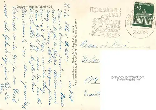 AK / Ansichtskarte Travemuende_Ostseebad Fliegeraufnahme Travemuende_Ostseebad