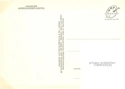 AK / Ansichtskarte Hannover Herrenhaeuser Gaerten Fliegeraufnahme Hannover