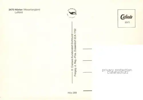 AK / Ansichtskarte Hoexter_Weser Fliegeraufnahme Hoexter Weser