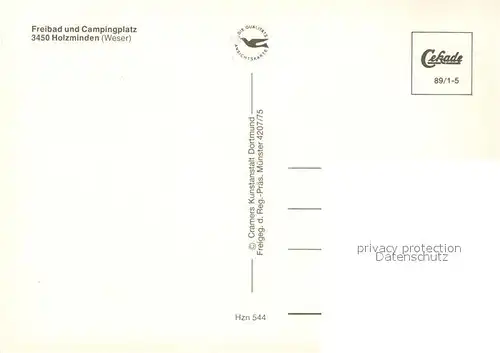 AK / Ansichtskarte Holzminden_Weser Fliegeraufnahme mit Freibad und Campingplatz Holzminden Weser