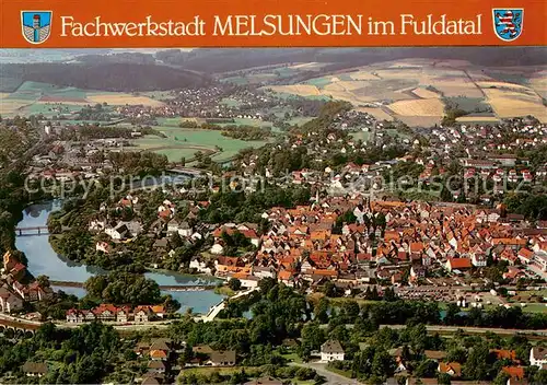 AK / Ansichtskarte Melsungen_Fulda Fliegeraufnahme Melsungen Fulda