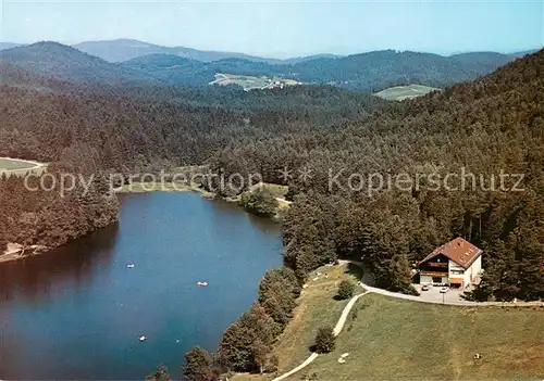 AK / Ansichtskarte Rothau_Tittling Pension Restaurant Seehof mit Badesee Fliegeraufnahme Rothau Tittling