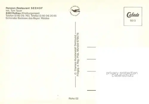 AK / Ansichtskarte Rothau_Tittling Pension Restaurant Seehof mit Badesee Fliegeraufnahme Rothau Tittling