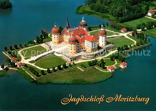 AK / Ansichtskarte Dresden Jagdschloss Moritzburg Fliegeraufnahme Dresden
